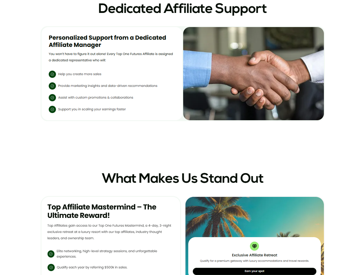 Detailed analytics report of affiliate commissions